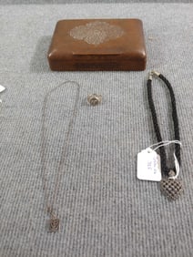 Sterling Necklaces, Ring, and card box