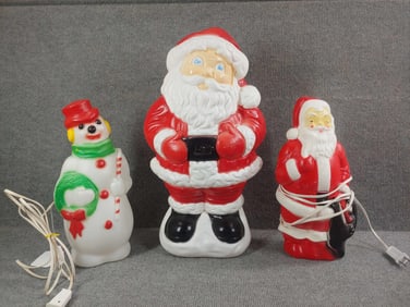 Santa and Snowman Blow Molds