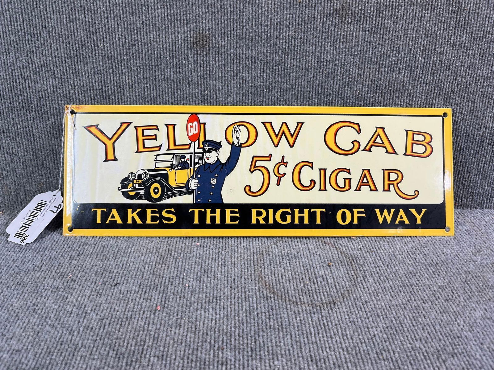 Yellow Cab Cigar Porcelain Sign (1 of 4)