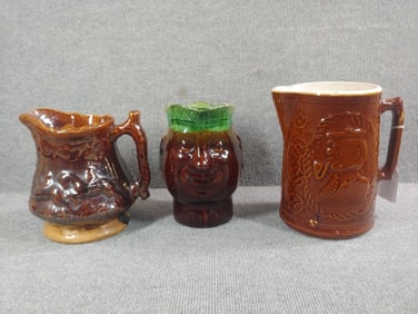 Rockham and Bennington Glazed Pitchers