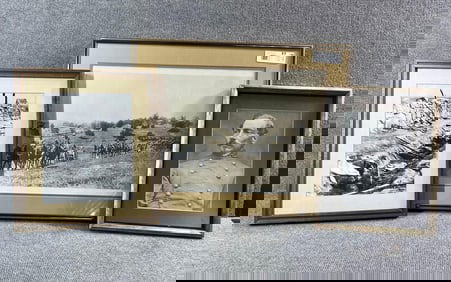 Civil War General Pierre Gustave & Battlefield Framed Pictures