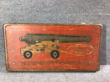 1812 Carved Cannon Plaque