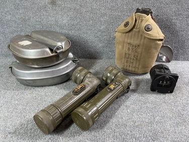 US Military Canteens, Utensils, flashlights, and mess kits