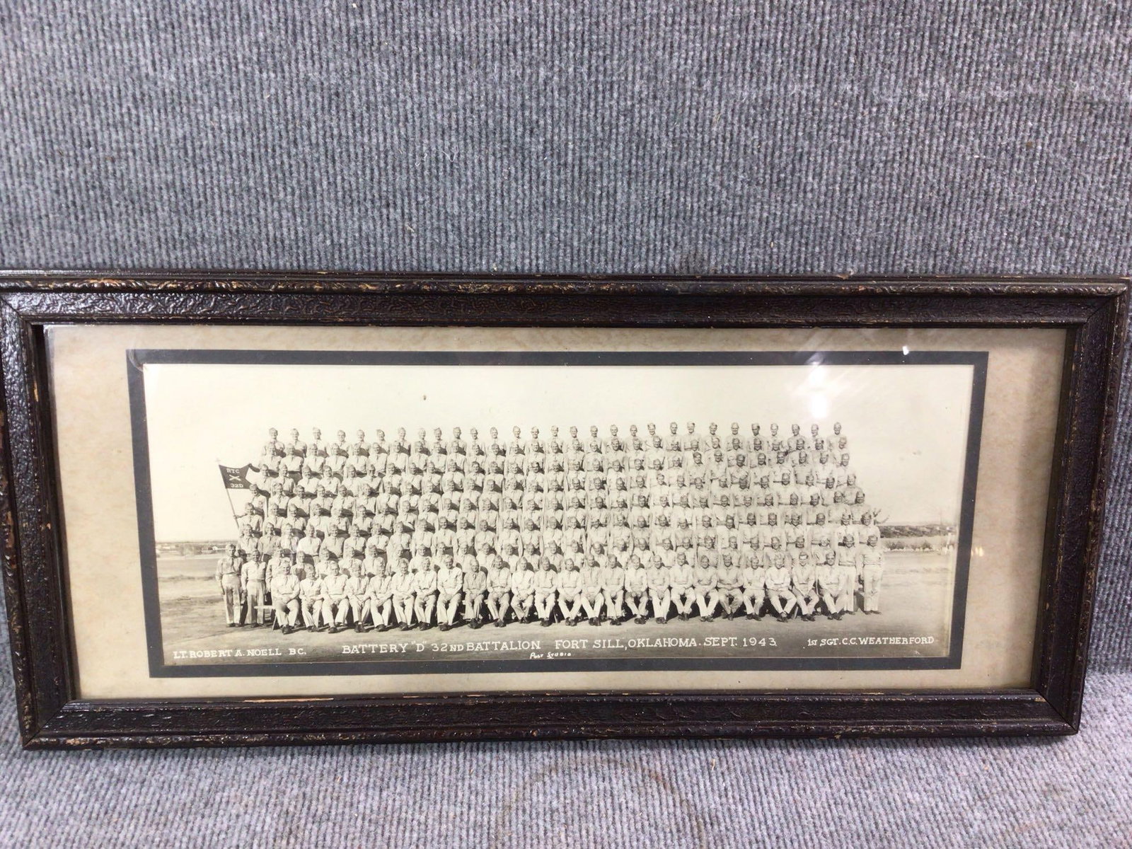 Fort Sill Ok 1943 Battery D 32nd Battalion: Local Canton man pictured. 22x9.5