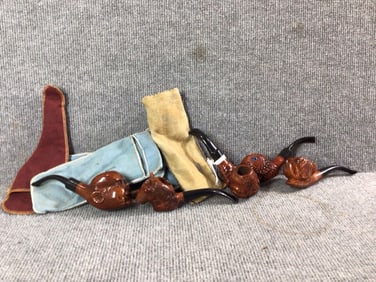 Impressive Hand Carved Briar Italian Tobacco Pipes
