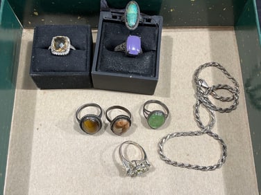 Sterling Silver Rings & Chain