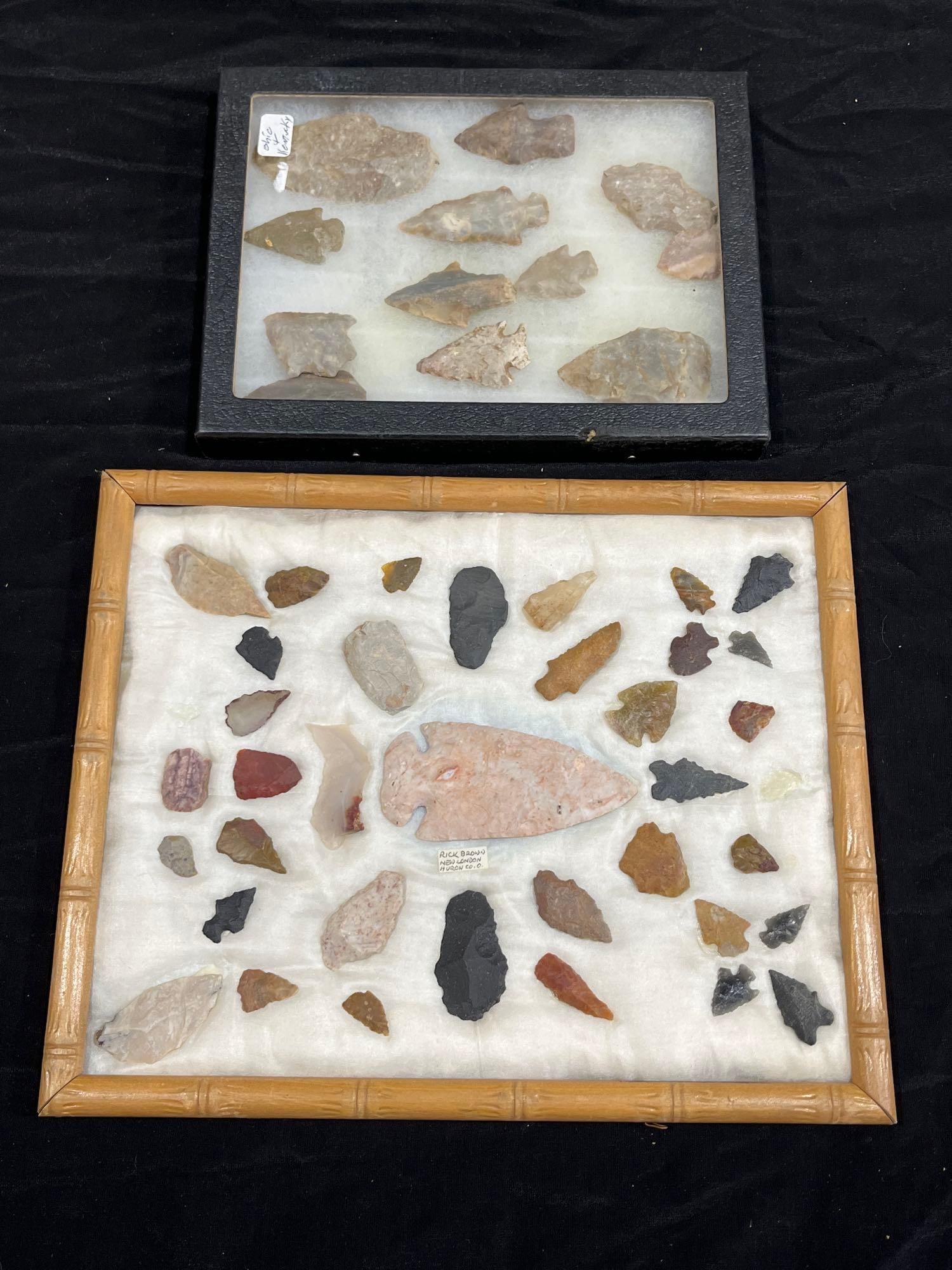 Ohio and Kentucky Artifacts: Two Great collections including Rick Browns finds of New London Huron Co, Ohio. Largest is 3.5 inches long.