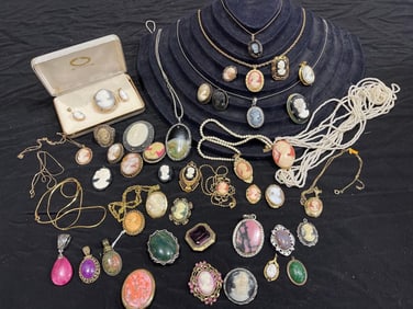 Cameo Necklaces, Earrings, and Bracelets