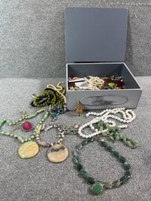 Jade, stone, and costume Jewelry