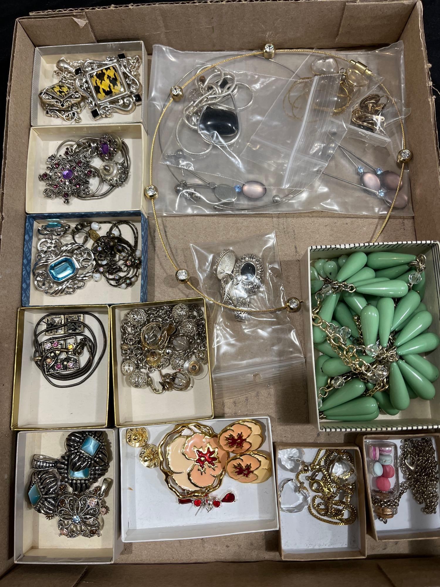 Art Deco and Costume Jewelry: Fantastic pale green necklace and earring set, several other earring and necklace sets, bracelets, necklaces and more
