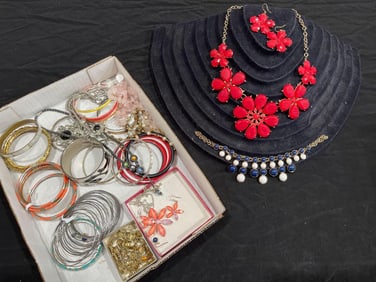 Necklace and earring sets, bracelets, and costume jewelry
