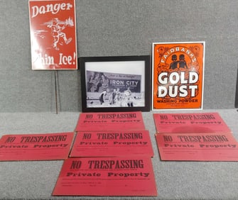 Gold Dust, Thin Ice, and other Framed Advertising