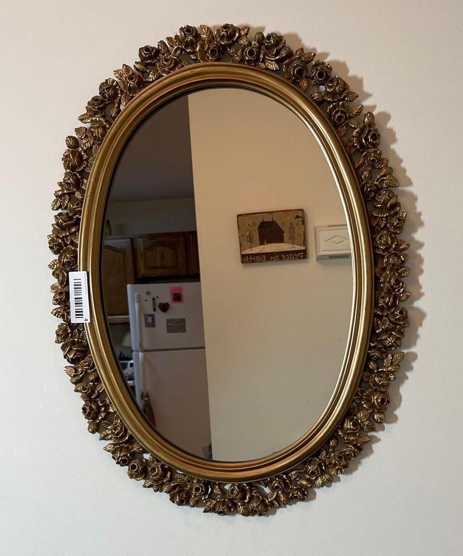 GOLD ROSE FRAMED MIRROR (1 of 3)