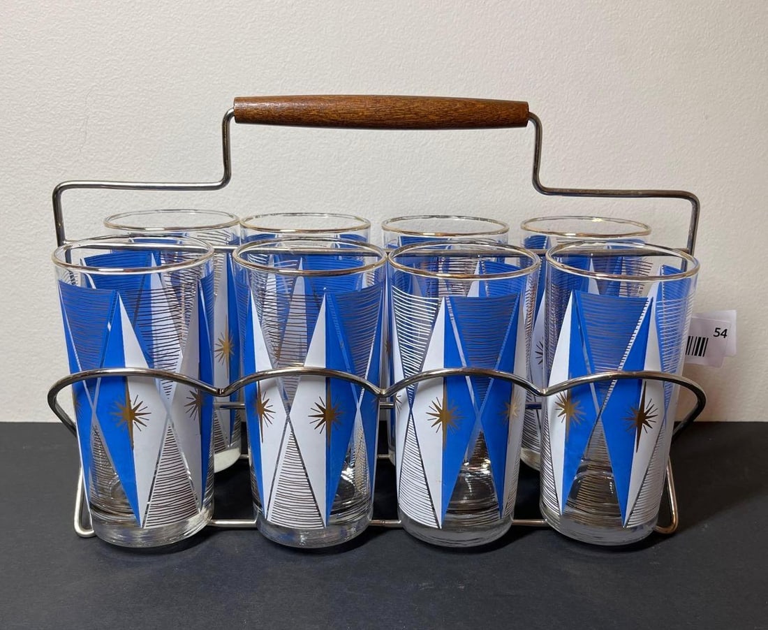 MCM LIBBEY ATOMIC STARBURST HIGHBALL GLASS SET (1 of 5)