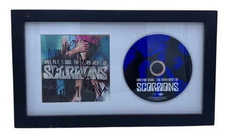 SCORPIONS Rock Band Framed Autographs with Bad for Good Music CD