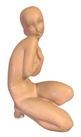 Sublime Art Deco era Figural Nude Chalkware Boudoir Sculpture