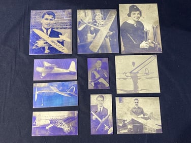 10 Pc 1930s Aviation Newspaper Plates