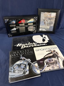 Harley Davidson Books and Wall Hangings