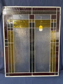 Geometric Shaped Red Stain Glass Window