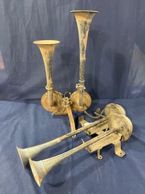 Pair of Early Truck Trumpet Horns