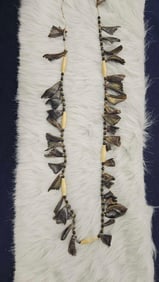 Hand Strung Deer Dew Claw & Glass Bead Necklace