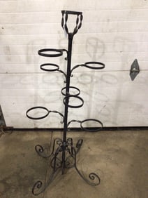 Mid Century Twisted Arm Plant Stand