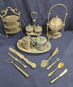 13 PC Antique to Vintage SilverPlate Serving Dishes