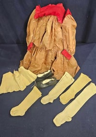 Antiques Childs Silk Dresses, Galoshes, and Under Garments