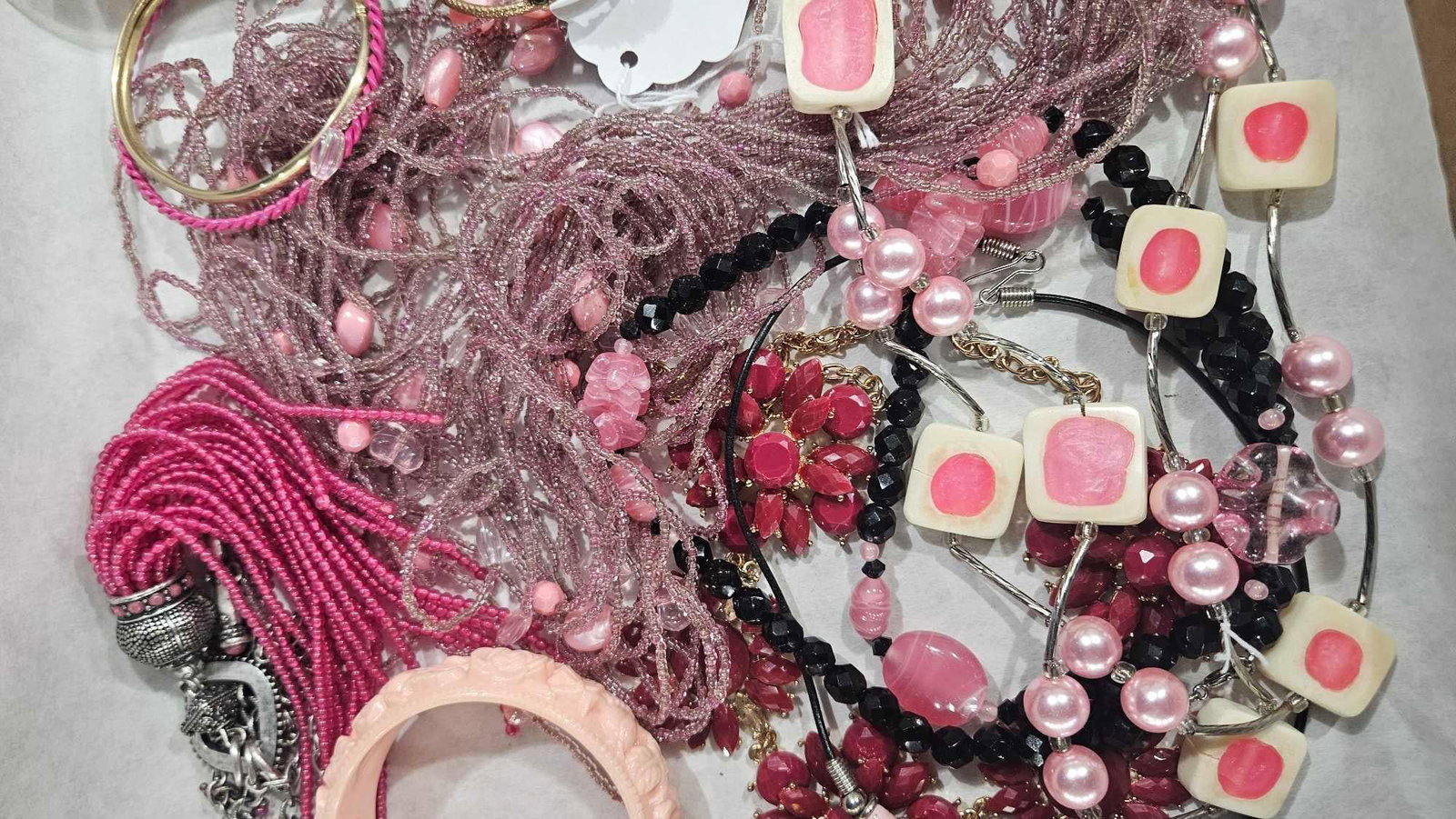 50 PC Pink Ladies Jewelry: Necklaces, bracelets, earrings, and much more.