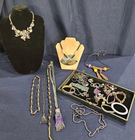 Plum Shell, Beaded, and Vintage Jewelry