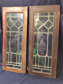 Antique Leaded Glass Beveled Doors
