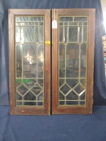 Antique Leaded Glass Beveled Doors