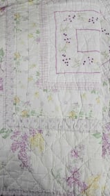 Hand & Machine Stitched Lilac Quilt