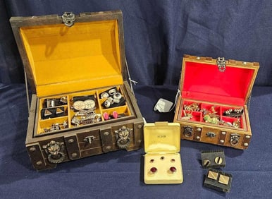 Treasure boxes w/ an Incredible Collection of Cufflinks