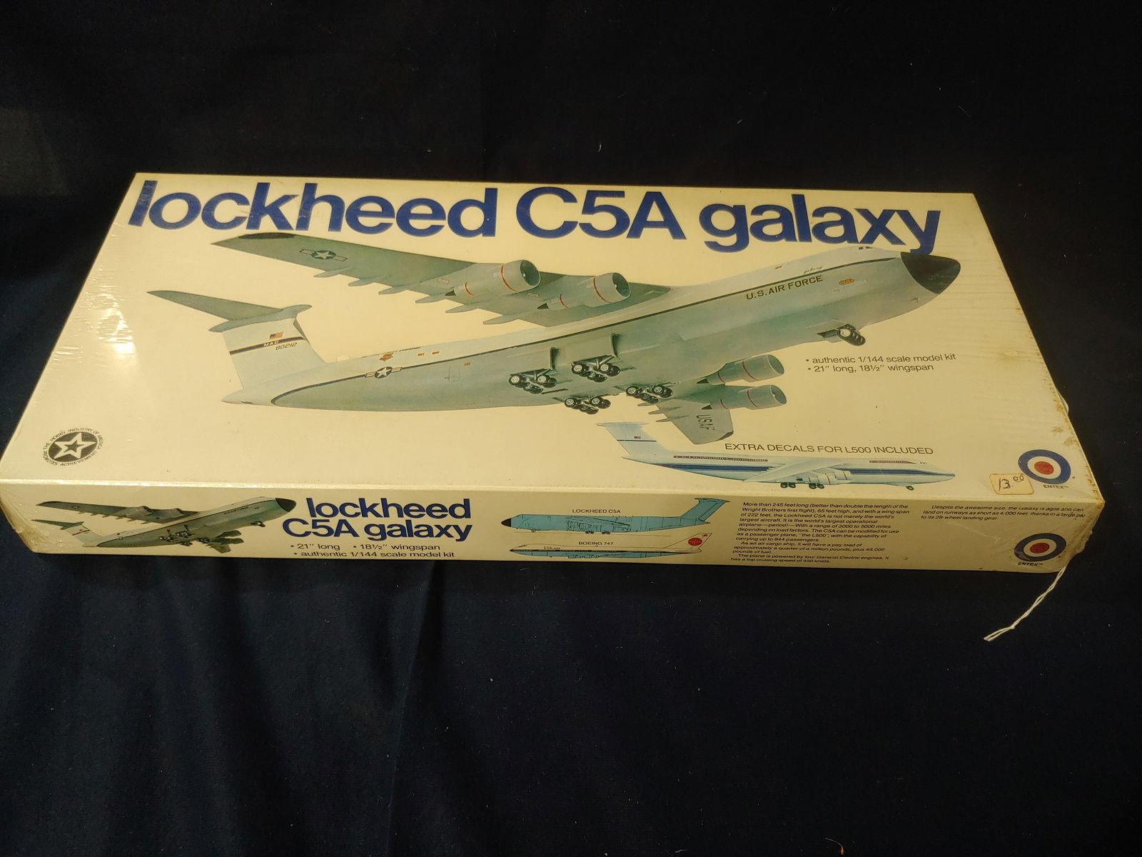 Lockheed C5A Galaxy Model Plane: Unopened box. 1/144th scale