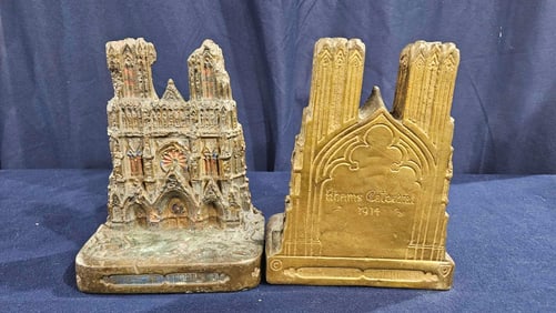 1918 Rheims Cathedral bookends