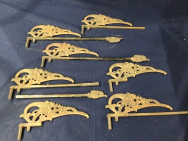 1920s Antique Swing Curtain Rod Brackets