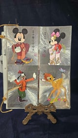WALT DISNEY PRODUCTIONS HOLOGRAPHIC DUFEX PRINTS AND CARDS OF CHARACTERS