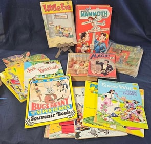 LARGE LOT OF VINTAGE CHILDRENS READERS,  COLORING BOOKS AND MORE