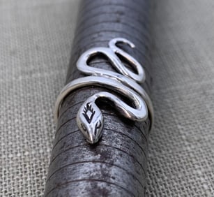 Sterling Silver Slithering Snake Serpent Ring