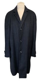 Quality Mid Century Made in Austria Slate Gray Men's Wool Overcoat