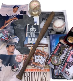 Autographed Ohio State Football Mag, Signed Baseballs, Browns, Indians, Boxing Sports Collection