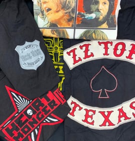 5 pc Rock & Roll Music Concert Shirts: Bon Jovi Hoodie, ZZ Top, Cheap Trick, Heart Monger
