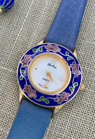 16 pc Vintage Blue Floral Cloisonne, Enamel Siamese & Hand Painted Costume Jewelry Collection