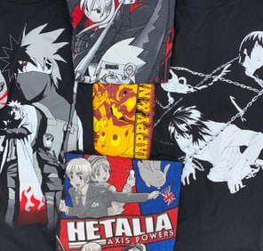 5 pc Anime Japanese Character T-Shirts