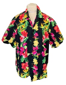 Vintage Made in Hawaii Men's Styled by RJC Hawaiin Bird of Paradise Tropical Shirt