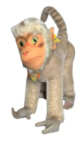 Vintage German STEIFF Coco the Baboon Stuffed Wool & Cotton Animal Toy with Tags
