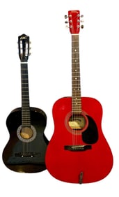2 Classic Vintage 6 String Acoustic Guitars