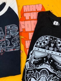 3 pc STAR WARS T-Shirts & Raglan Sleeve Disney Parks Sci Fi Shirt Collection