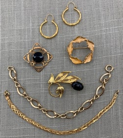 7 pc Gold Filled Vintage Jewelry Collection